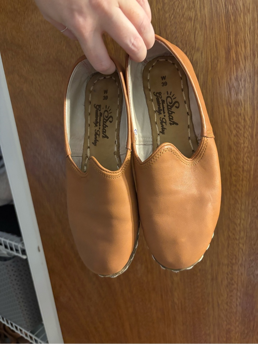 Sabah Tan Leather Shoes with Dustbag